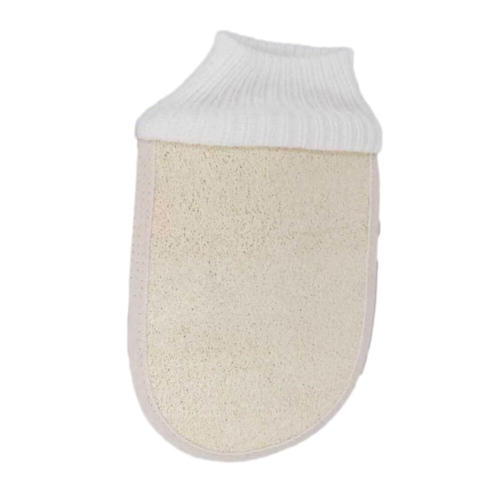 Natural Loofah Sponge Glove TwoSided Exfoliating Body Scrubber for Deep Cleansing Shower Use