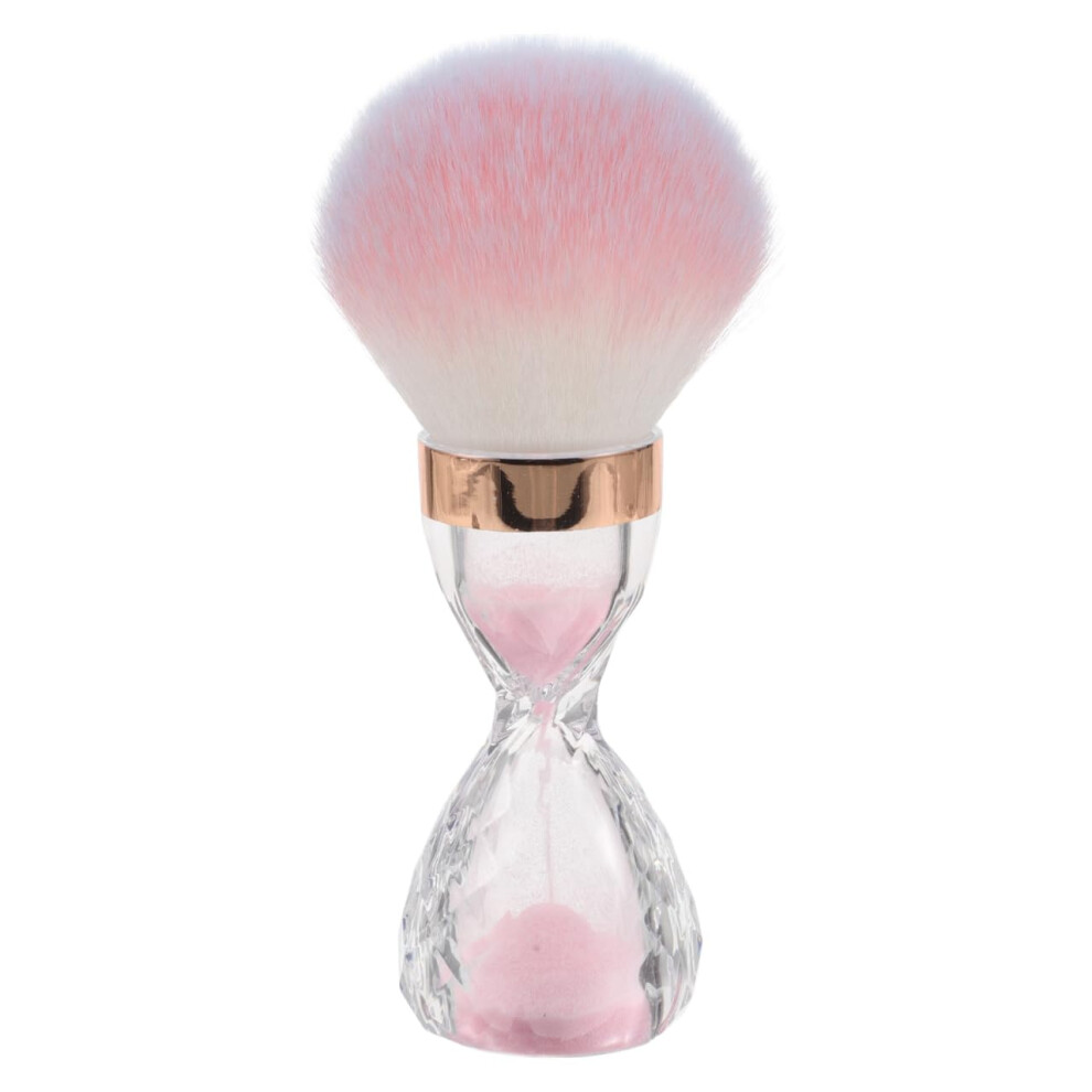 Nail Dust Brush Large Soft Bristles for Manicure and Makeup Powder Removal Pink Salon Grade