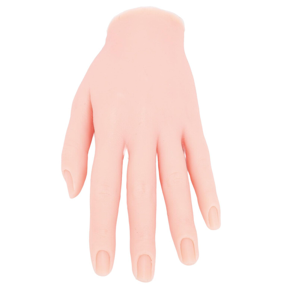 Practice Nail Art Hand with Realistic Bendable Fingers, Flexible Silicone Mannequin for Acrylic Training and Display