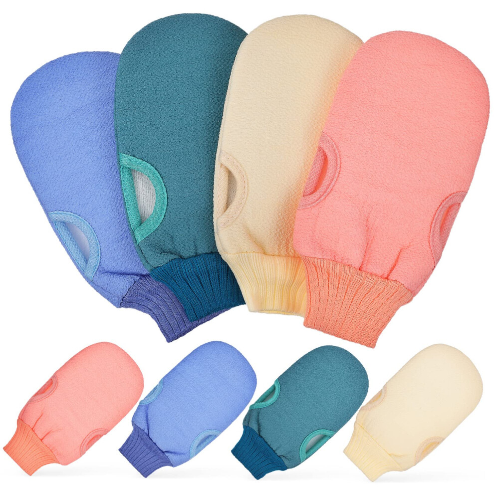 8pcs Exfoliating Gloves for Shower Full Body Scrub Mitts with Elastic Cuff Fit Reusable