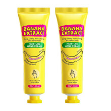 2 Pack Banana Extract Moisturizing Hand Cream for Dry Cracked Skin Relief, 30g Each