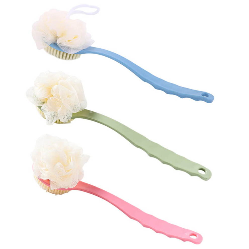 Bath Brush with Long Handle, Gentle Exfoliating Back Scrubber with NonSlip Grip for Shower Use