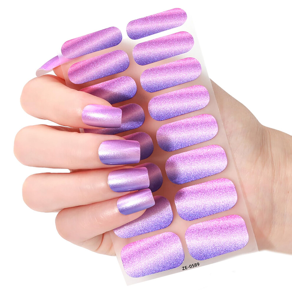 Butterfly Nail Polish Strips with Nail File, SelfAdhesive Nail Art Stickers for Manicure