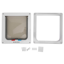 Transparent Pet Door with Brushed Edges, Easy Installation Durable Design, Telescoping Design Quiet Operation for Cat and Small Dog Owners, Magnetic