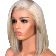 Straight Bob Wig 613 Blonde Human Hair Full Cuticle Aligned HD Lace Front Wig With Baby Hair Durable Reusable Bob Wigs For Black Women No Shedding No