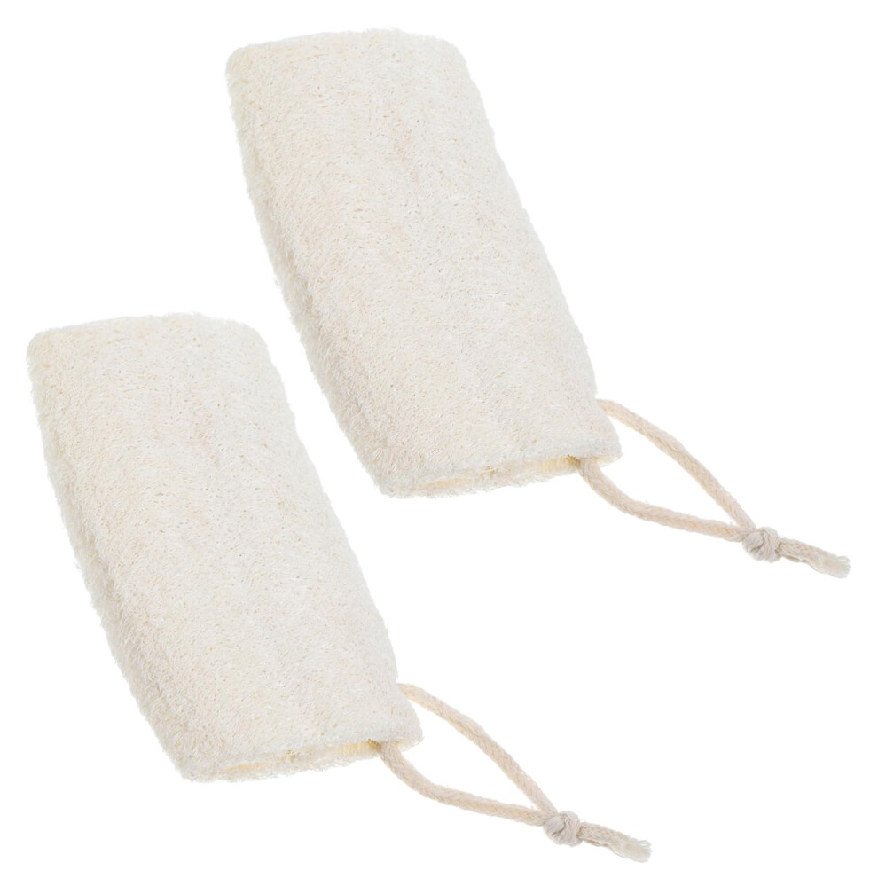 2pcs Natural Loofah Body Scrubber for Men and Women, Exfoliating Bath Sponge for Deep Pore Cleansing