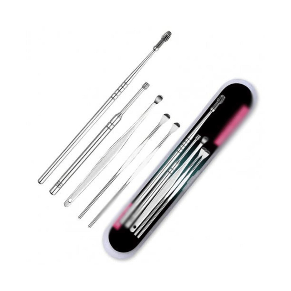 Earwax Removal Tool Kit with Stainless Steel Ear Pick, AntiSlip Grip and Gentle Rounded Tips