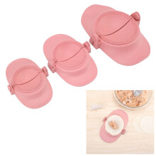 Ensemble de 3 moules à raviolis - Rose, tailles allant de petites à grandes, en PP et paille de blé