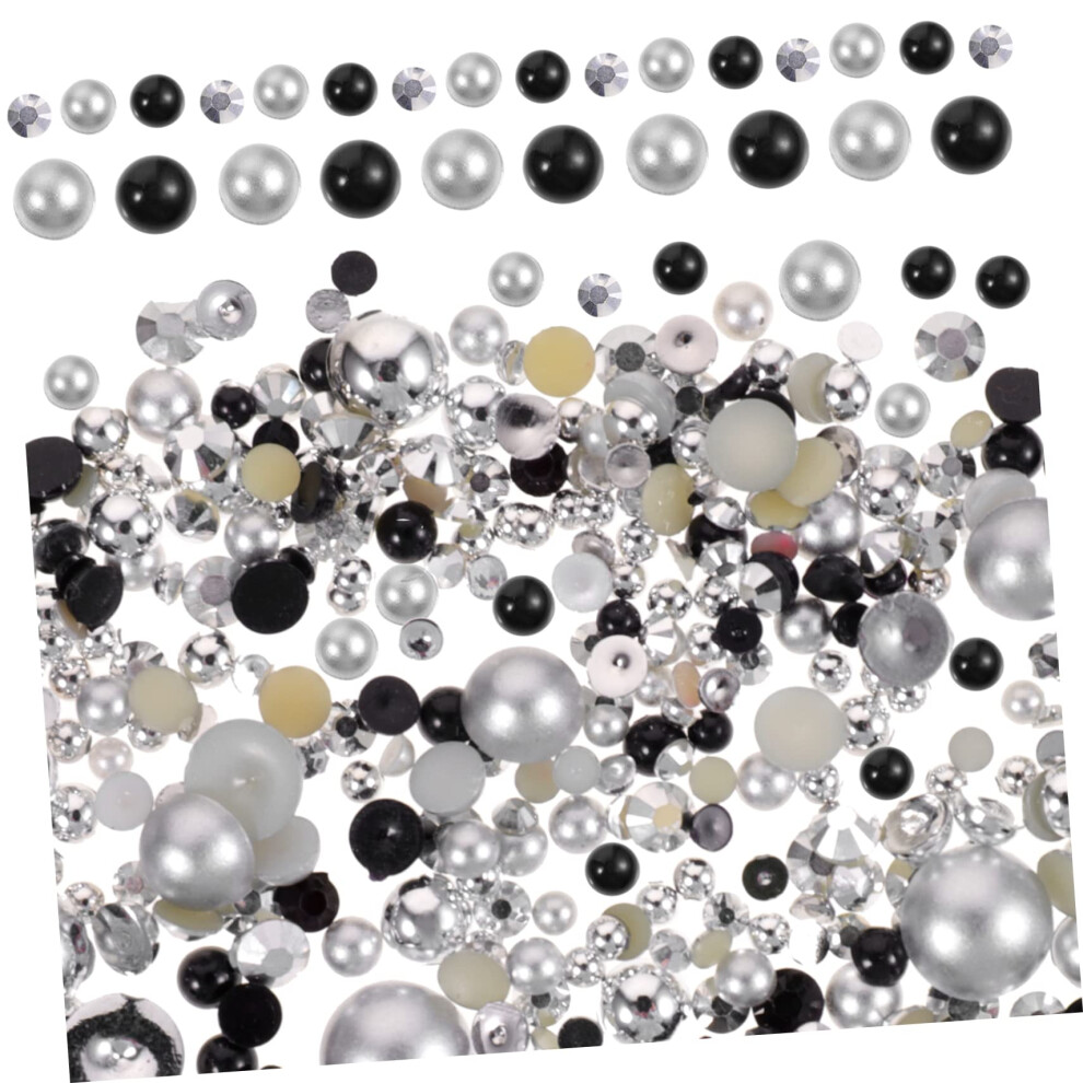 Pearl Nail Art Decals with Pearl Slice Flakes and Charms for DIY Manicure Weddings Parties