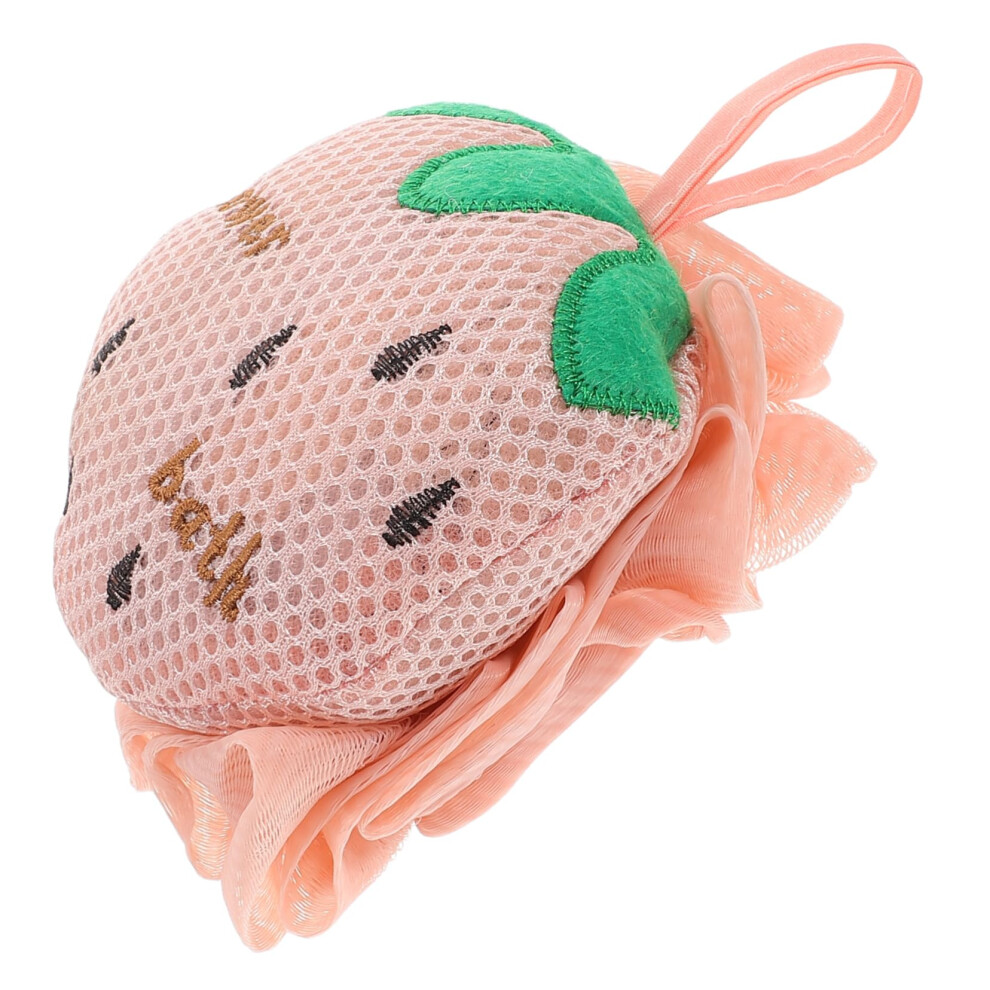 Strawberry Shape Bath Sponge DoubleSided Shower Loofah for Gentle Skin Exfoliation and Rich Foam