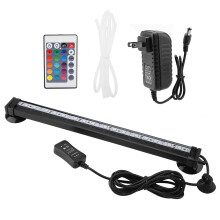 Luminária LED para aquário, luz subaquática para tanque de peixes, luz submersível com mudança de cor, controle remoto e brilho ajustável,