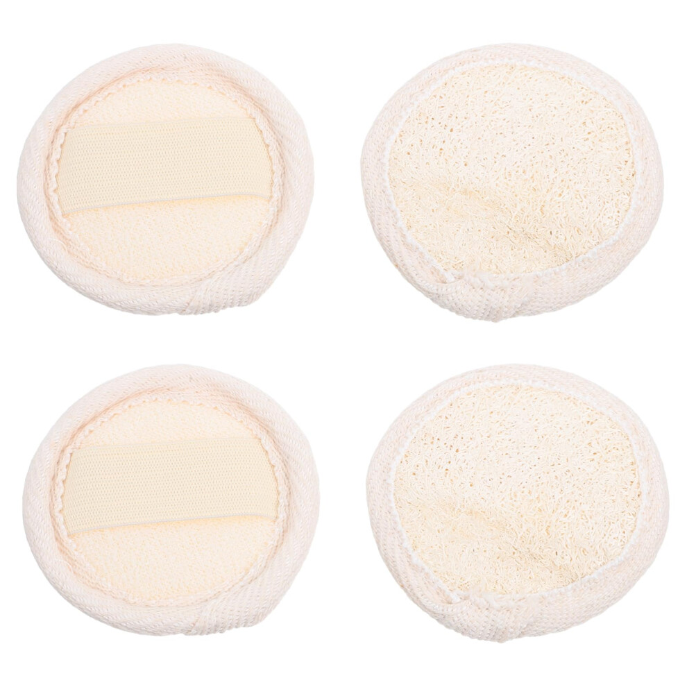 Loofah Bath Scrubber 4pcs Natural Exfoliating Body Scrub Pads for Gentle Skin Cleansing and Makeup Removal