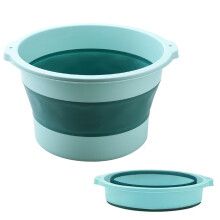 Foldable Foot Soak Tub with Massage Surface for Home Travel Camping, Lightweight Light Green