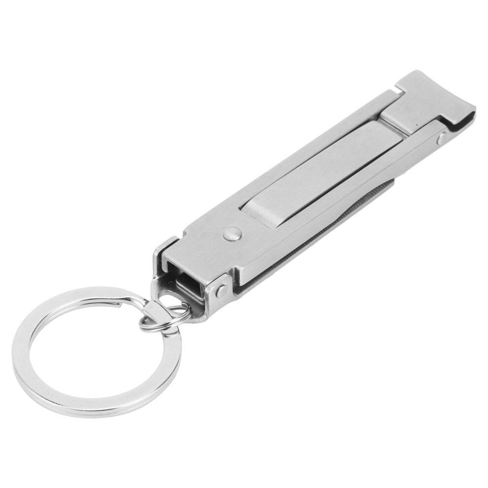 Stainless Steel Nail Clipper Foldable Travel Cutter with Keychain and Precision Cutting Blades