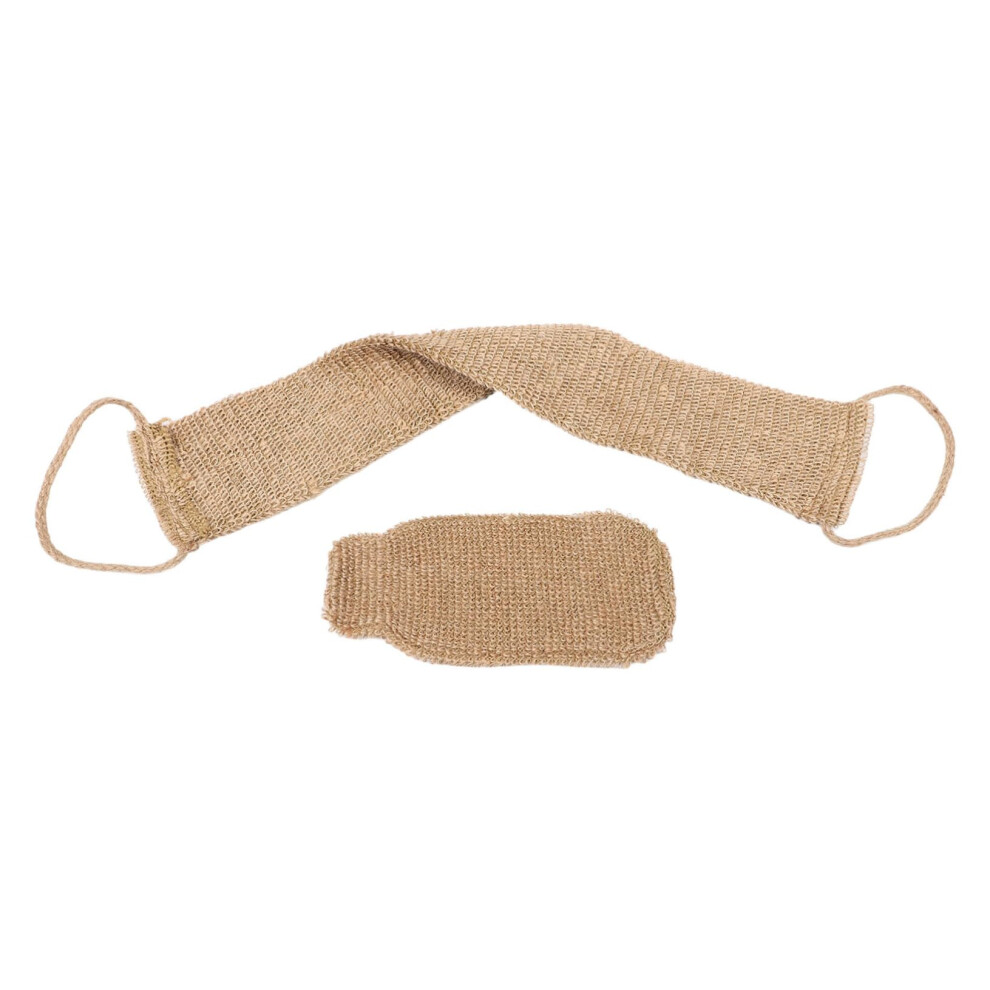 2pcs Sisal Back Scrubber and Exfoliating Bath Gloves Set Long Towel for Gentle Skin Cleansing