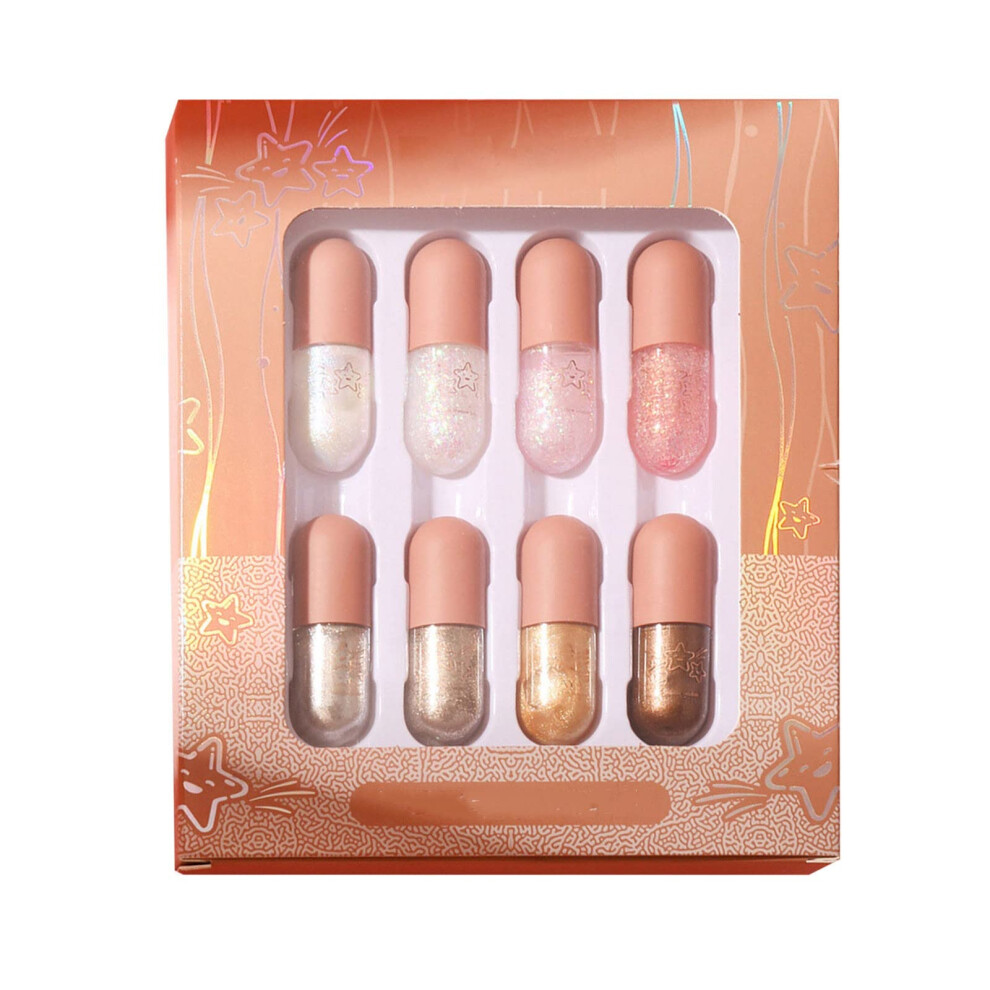 Liquid Glitter Eyeshadow Highlighter Long Lasting Shimmer Korean Quick Dry with Sponge Applicator 5ml