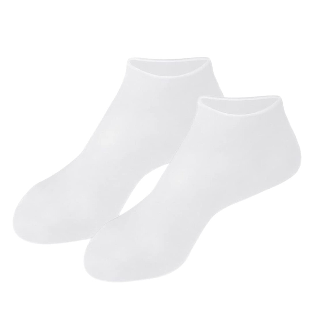 White Moisturizing Spa Socks For Dry Cracked Feet With Deep Hydration And Heel L