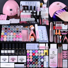 Acrylic Nail Kit for Beginners with Acrylic Powder Set, Complete Starter Extension Tools for Salon Finish