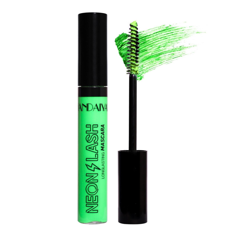 Green Colored Mascara Waterproof Mascara With Neon Glow Effect Long Lasting Smudge Proof