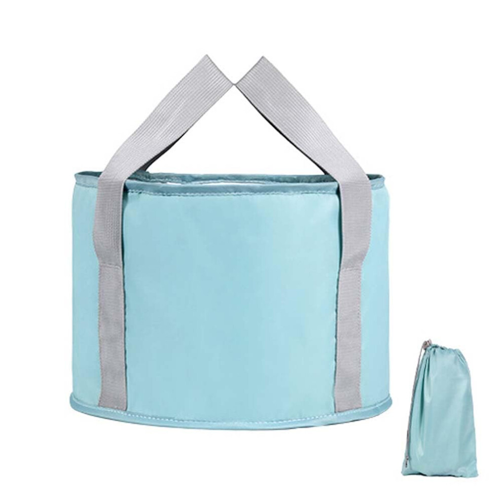 Light/Blue Foldable Foot Soaking Bucket With Heat Retention Leakproof Basin For Travel Camping