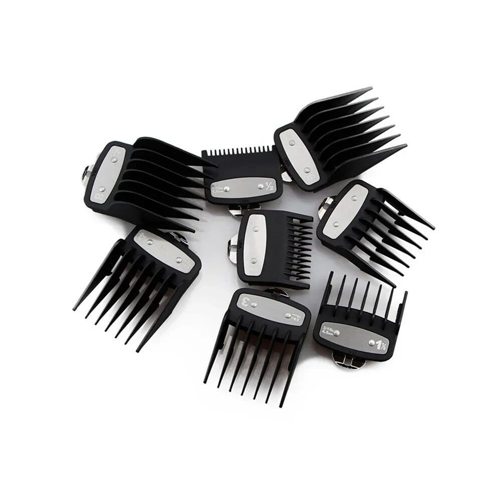 Black 8Pcs Professional Limit Comb Cutting Guide Combs Set For & Kemei & Clipper Comb Guard Barberia