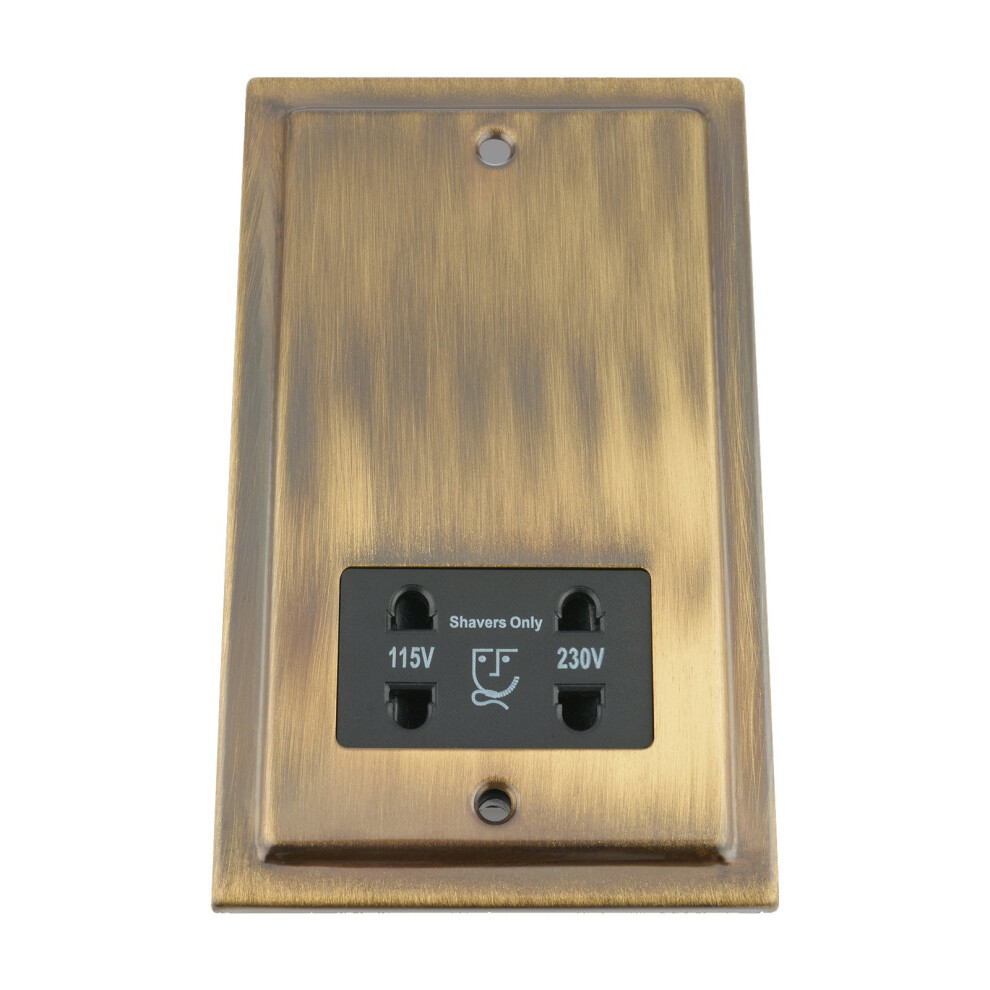 Shaver Socket Dual Voltage 115V/ 230V - Victorian - Antique Brass 639713748475