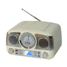 TechPlay QT62BT, Retro Design Compact Stereo CD, with AM/FM Rotary knob, Wireless Bluetooth Reception, and USB Port. with AUX in and Headphone Jack