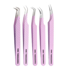 Fiber Tip Lash Tweezers for Eyelash Extension Tweezers Professional