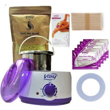 Wax Warmer Hair Removal Waxing kit. Professional Portable Wax Heater. Electric Home Wax Melter with Hard Wax Beans and Wax Applicator Sticks for Women