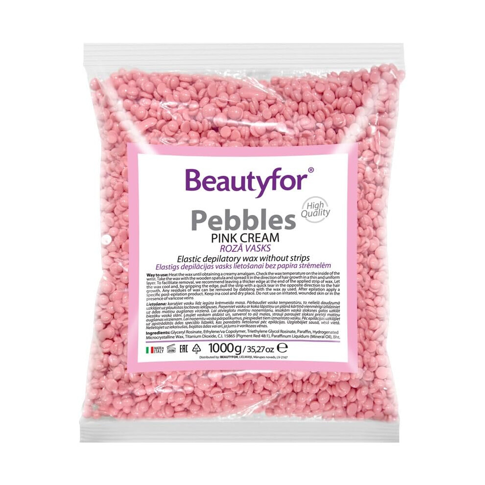 Beautyfor Pink Premium Stripless Pebbles Hot Wax Beads Granulas 1000G