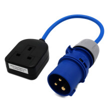 HDIUK HDIUK-FlSL16 Premium Quality Fly Lead Converter 16A Plug to 13A UK Socket - Made in Britain
