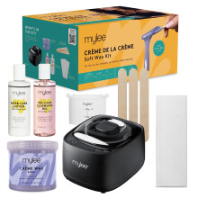 Mylee Creme De La Creme Wax Kit - Complete Professional Home Waxing Set for Silky Smooth Skin, Includes Digital Wax Heater, Lilac Soft Cr?me Wax,