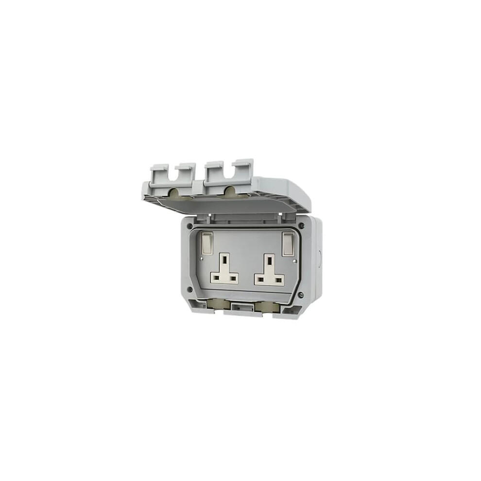Lap Ip66 13A 2-Gang Dp Weatherproof Outdoor Switched Socket