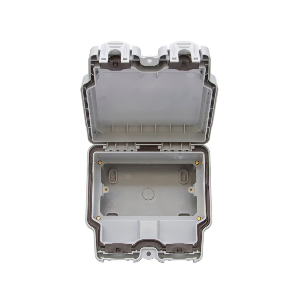 Lieber Grey Double Outdoor Socket Enclosure Ip66 5056361289887