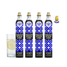 CO2YOU Gas Cylinders 60 L (Click-In Type) ? 4-Pack Value Bundle Compatible with Quick Connect Machines (Terra, E-Terra, Art, Duo) ? Carbonator ? Check