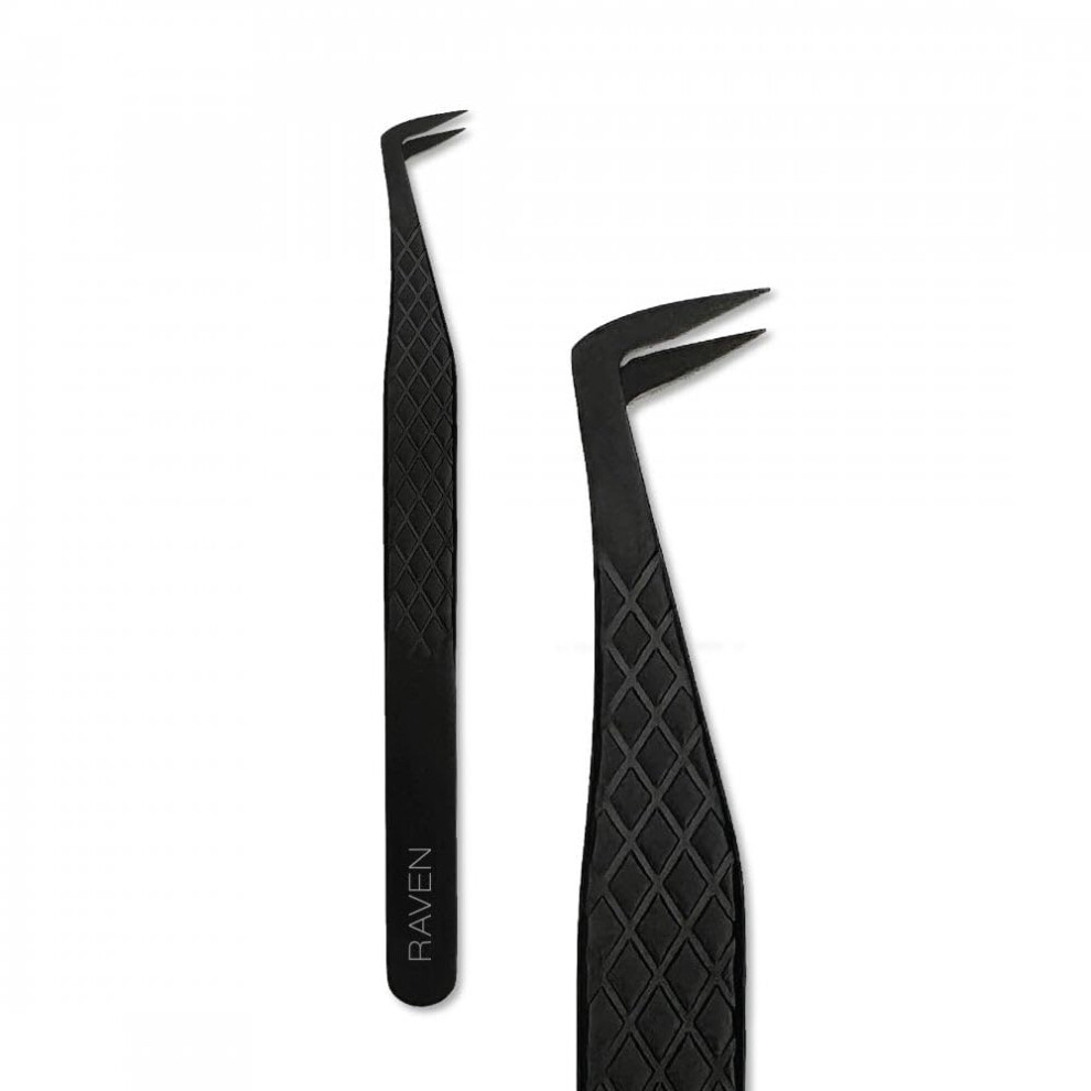 Noir Volume Lashes Phoenix Fiber Tip Lash Tweezers (Raven)