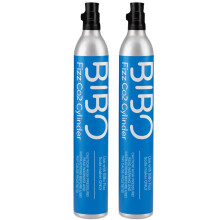 BIBO Screw-in Gas Cylinder x 2, 60 Litre CO2 Refill Gas Canisters for Sparkling Water Maker/Home Soda Carbonator Machine, Sodastream & Aarke