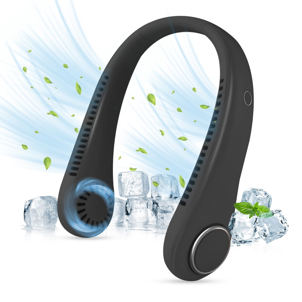 Cnmtcco Portable Neck Fan - Bladeless Free Mini Fan With 360? Airflow, Usb Rechargeable Wearable Cooling Fan For Sports, Indoor And Outdoor Use