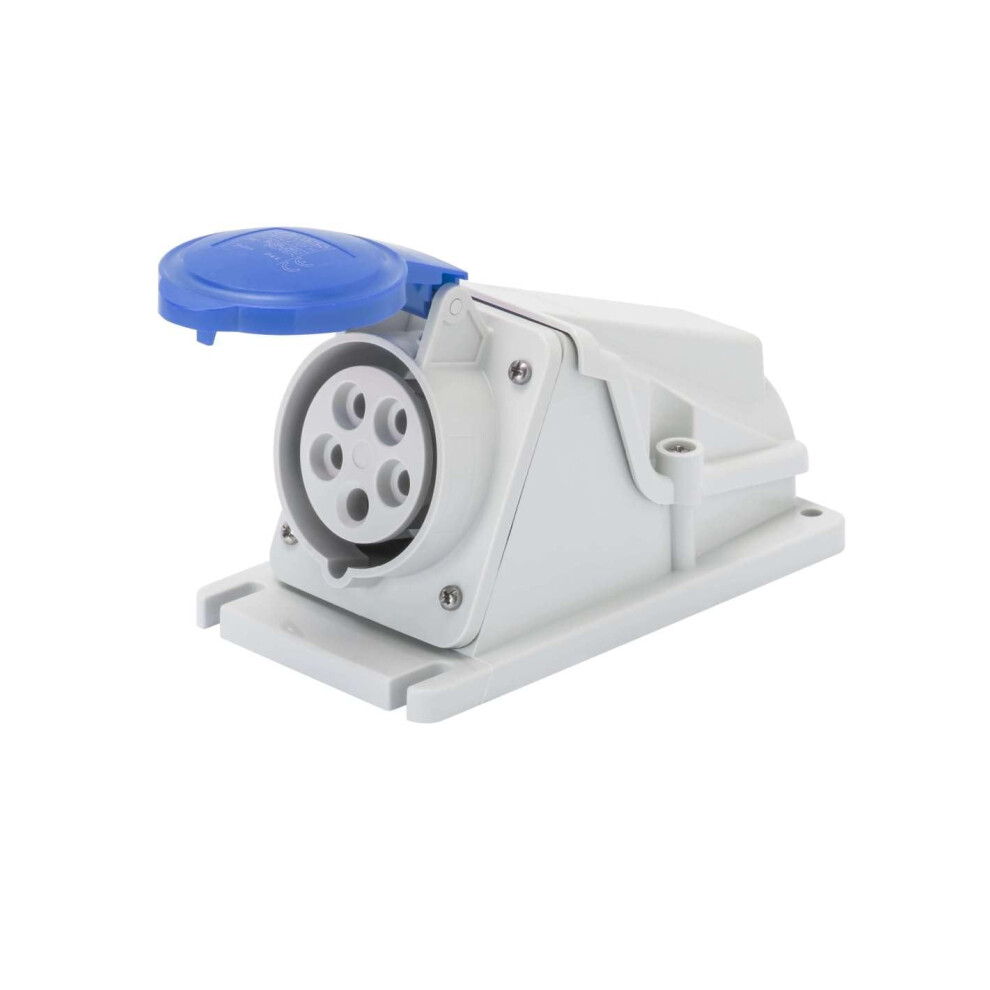 Gewiss Gw62488 Low Voltage Screw Wiring 90 Degree Angled Surface-Mounting Socket-Outlet, Ip44, 6 Reference, 2P+E Pole, 200V-250V, 32 A, 50 Hz/60 Hz, 5456859821177