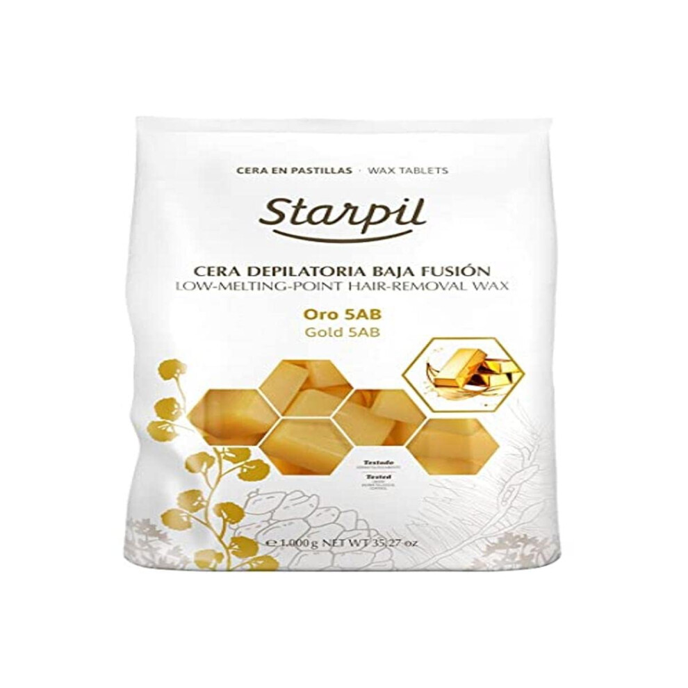 Starpil Stripless Gold Hard Wax With Titanium Dioxide Tablets 1Kg