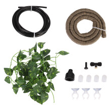 Accessori per terrari per rettili, piante rampicanti realistiche e naturali per terrari con scala in guscio di cocco e nascondiglio per lucertole