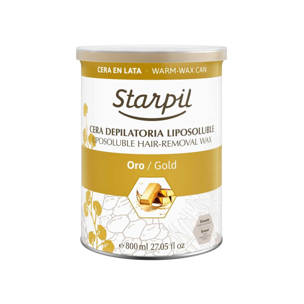 Starpil Gold Cera Oro Strip Wax, Tin 800 Ml