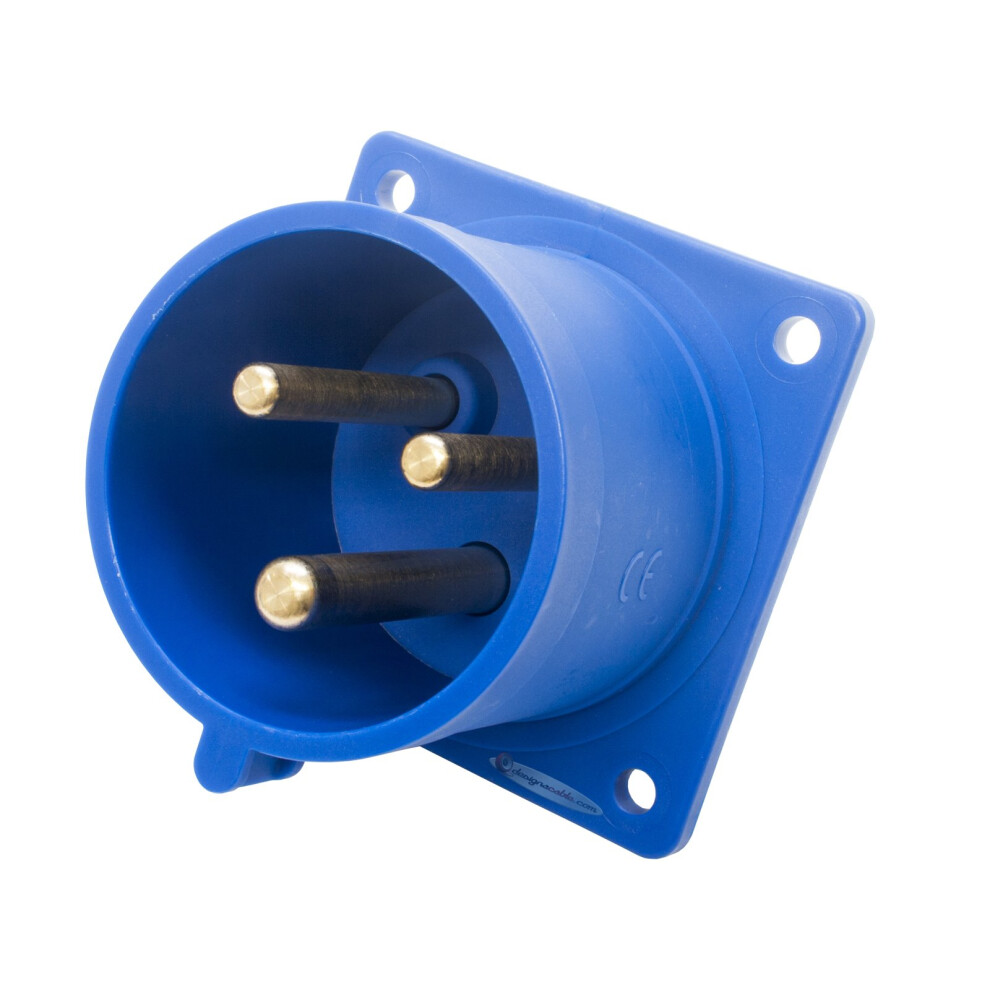 32Amp 230V 2P+E Ip44 Straight Flush Mount Panel Mount Appliance Male Inlet Pce (623-6) 9003399067938