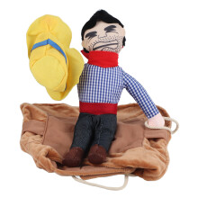 Disfraz para perro, disfraz para mascota, estilo vaquero, diseño humorístico con muñeco y bolsa de dinero, tela transpirable, tacto suave, correas