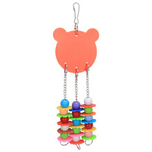 Brinquedo resistente para gaiola de papagaio, brinquedo colorido para roer, brinquedo interativo com sino que reduz o estresse e previne a
