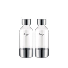 Sage - The InFizz Bottles 0.6L, Compatible with The InFizz Fusion Home Soda Maker - 2 Pack, Brushed Stainless Steel