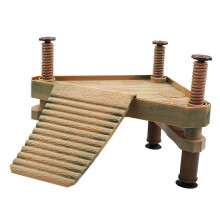 Plataforma flutuante para tartarugas tomarem sol com rampa, base com ventosa para fixação segura, rampa texturizada ajustável para fácil acesso,