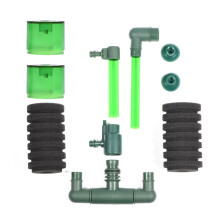 Acvariu Bio Filtrare Filtru de apă Pompă de aer cu burete dublu cu filtrare mecanică Cameră de infuzie a aerului Design prietenos cu acvariul