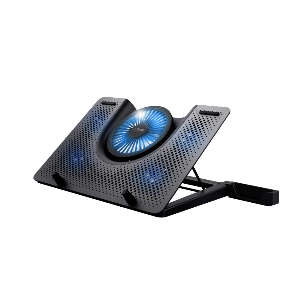 Trust Gaming Gxt 1125 Quno Laptop Cooling Stand - Laptops Up To 17.3 Inch, 5 Illuminated Fans, Adjustable Angle, Computer Cooler - Blue/Black 5051221696423