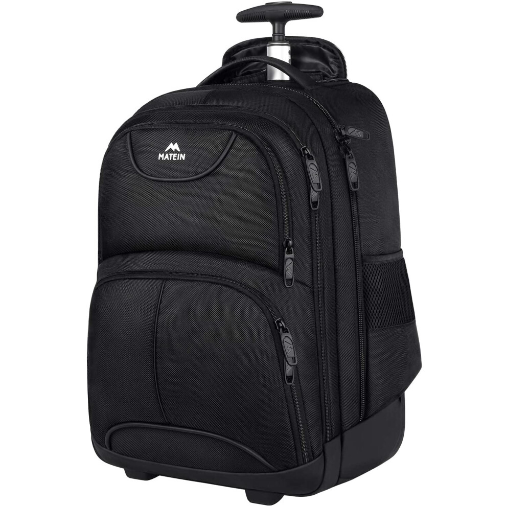 Matein Travel Backpack With Wheels, Rucksack With Wheels Cabin Size Wheeled Backpack 17Inch Laptop Trolley Business Cabin Bag Carry On Suitcase Hand 5051221699905